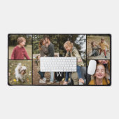 カスタム6フォトコラージモノグラムパーソナライズされたクレスト デスクマット (キーボード&マウス)