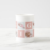 カスタム6フォトコラージュおばあちゃんギギ ボーンチャイナマグカップ (正面)