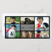 カスタム6フォトコラージュクリスマスグレー シーズンカード (正面/裏面)