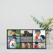 カスタム6フォトコラージュクリスマスグレー シーズンカード (スタンド正面)