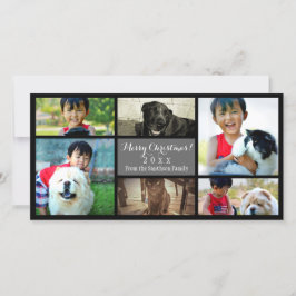 カスタム6フォトコラージュクリスマスグレー シーズンカード