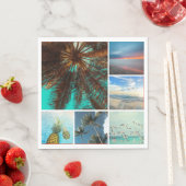 カスタム6フォトコラージュパーソナライズされた紙ナプキン スタンダードランチョンナプキン (インサイチュ)