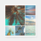 カスタム6フォトコラージュパーソナライズされた紙ナプキン スタンダードランチョンナプキン (正面)