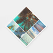 カスタム6フォトコラージュパーソナライズされた紙ナプキン スタンダードランチョンナプキン (角)