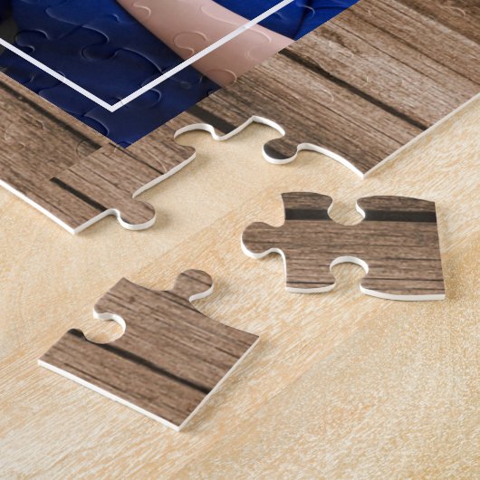 カスタム6フォトコラージュファミリー引用文素朴ウッド ジグソーパズル (側面)