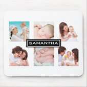 カスタム6フォトコラージュ白パーソナライズされた色 マウスパッド (正面)