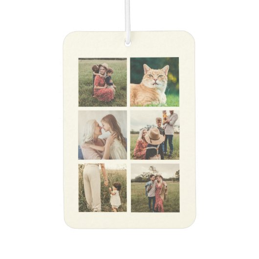 カスタム6フォトコラージュ カーエアーフレッシュナー (正面)