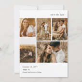 カスタム6フォトトレンディーウェディング日付カードを保存 招待状 (裏面)