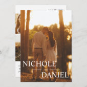 カスタム6フォトトレンディーウェディング日付カードを保存 招待状 (正面/裏面)