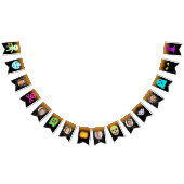 カスタム6フォトハローウィンパーティハッピーハローウィンおもしろい バンティングフラッグ (全)