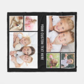 カスタム6フォトブラック フリースブランケット (正面(横))