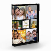 カスタム6写真コラージュファミリー引用文ブラック フォトブロック (左)