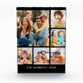 カスタム6写真コラージュ名ミニマリスト フォトブロック (正面)