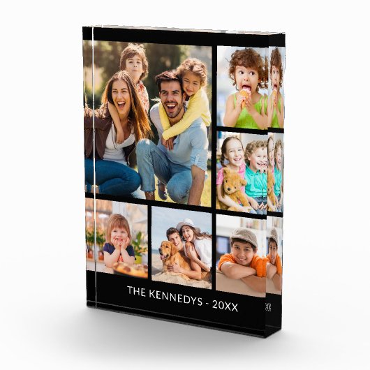 カスタム6写真コラージュ名ミニマリスト フォトブロック (右)