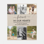 カスタム6写真Loving Memory Beige フリースブランケット (正面)