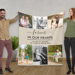 カスタム6写真Loving Memory Beige フリースブランケット