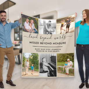 カスタム6枚の写真が言葉を超えて愛されるベージュ フリースブランケット