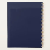 カスタム6枚の写真ネイビーブルーラブスクリプト結婚ズ プランナー手帳 (裏面)