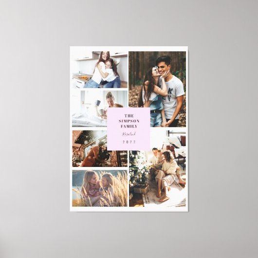 カスタム6枚の写真Instagram Collage キャンバスプリント (正面)