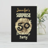 カスタム60サプライズ誕生日フリル金ゴールドバラ 招待状 (スタンド正面)