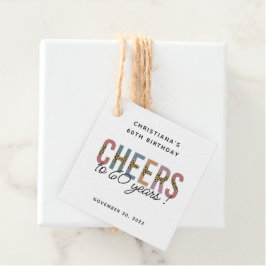 カスタム60モダン番目誕生日レオパードタイポグラフィ フェイバータグ