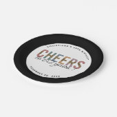 カスタム60モダン番目誕生日レオパードタイポグラフィ ペーパープレート (アングル)