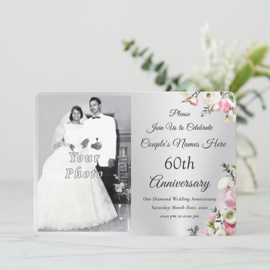 カスタム60周年記念結婚パーティの招待状 招待状 (スタンド正面)