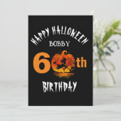 カスタム60歳の誕生日 ハッピーハロウィンパーティー 招待状 (スタンド正面)