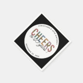 カスタム60thモダン誕生日パーティーレオパード・プリント スタンダードカクテルナプキン (角)