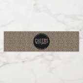 カスタム60thモダン誕生日パーティーレオパード・プリント ペットボトルラベル (シングルラベル)