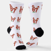 カスタム67ソックス、面白いクリスマスギフト ソックス (傾斜あり)