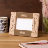 カスタム6" x 4"横長、FrameStyle：ナチュラル レーザー彫刻フレーム (左)