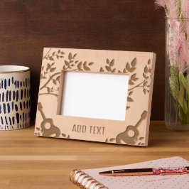 カスタム6" x 4"横長、FrameStyle：ナチュラルEngr レーザー彫刻フレーム