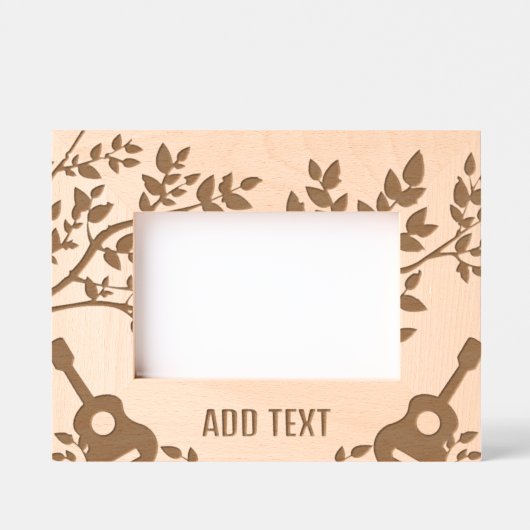 カスタム6" x 4"横長、FrameStyle:ナチュラルEngr レーザー彫刻フレーム (正面)