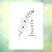 カスタム7月デルフィニウム誕生花の贈り物誕生 ウィンドウサイン (シート3)