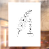 カスタム7月デルフィニウム誕生花の贈り物誕生 ウィンドウサイン (シート2)