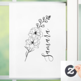 カスタム7月デルフィニウム誕生花の贈り物誕生 ウィンドウサイン