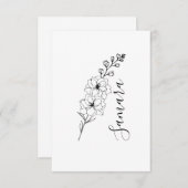 カスタム7月デルフィニウム誕生花の贈り物誕生 サンキューカード (正面/裏面)