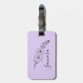 カスタム7月デルフィニウム誕生花の贈り物誕生 ラゲッジタグ (裏面縦)