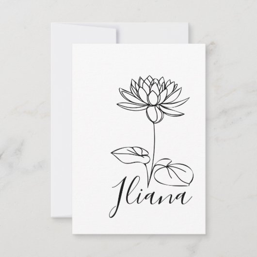 カスタム7月水ゆり誕生花の贈り物誕生 サンキューカード (正面)