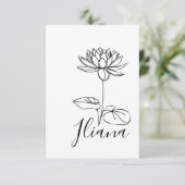 カスタム7月水ゆり誕生花の贈り物誕生 サンキューカード (スタンド正面)