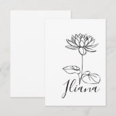 カスタム7月水ゆり誕生花の贈り物誕生 サンキューカード (正面/裏面)