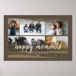 カスタム7枚の金ゴールド抽象芸術オーバーレイ付き写真 ポスター