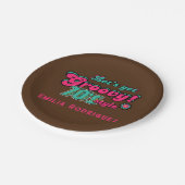 カスタム70のレトロディスコ誕生日ブギーグルービー ペーパープレート (アングル)