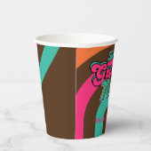 カスタム70のレトロディスコ誕生日ブギーグルービー 紙コップ (右)