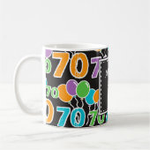 カスタム70歳の誕生日フォトカラフルマグ コーヒーマグカップ (左)