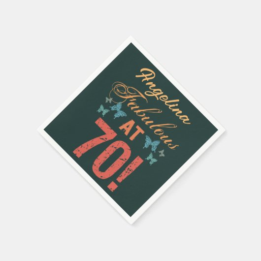 カスタム70th誕生日ファブラス スタンダードカクテルナプキン (角)