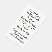 カスタム7.75インチx 4.43インチの紙結婚ゲストタオル (コーナー)