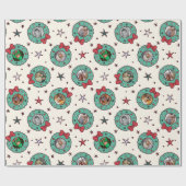カスタム8フォトクリスマスラッピング紙ミント ラッピングペーパー (フラット)