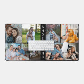 カスタム8フォトコラージュシンプルブラック デスクマット (キーボード&マウス)